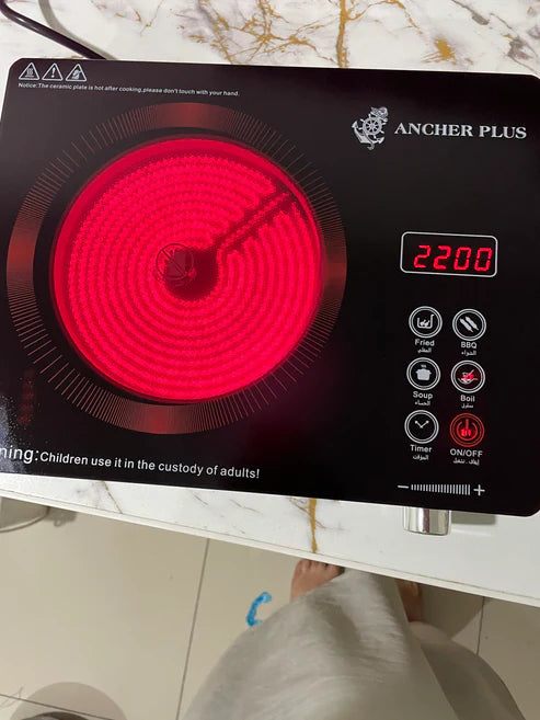 🔥 German Lot Ancher Plus 2200W Infrared Cooker – Hot Plate | Fast Heating | Touch Control |1 Year Warranty
