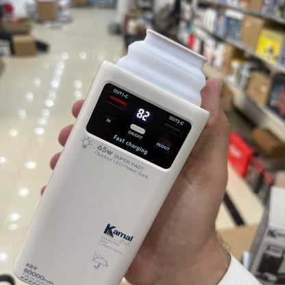 Kamal Foldable LED Power Banks – 30000mAh / 80000mAh / 130000mAh Fast Charging