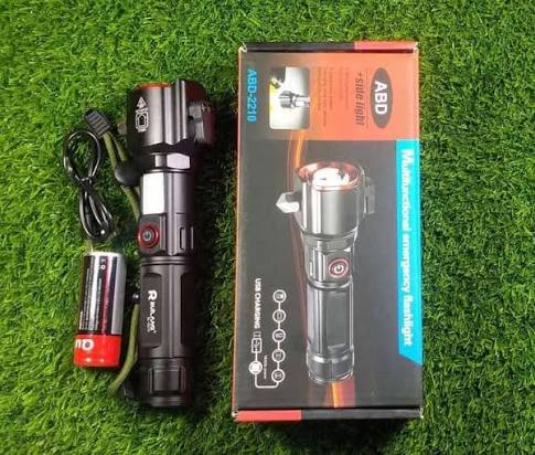 🔦 RUILANG RL-2210 Multifunctional Torch with Power Bank | Cutter & Hammer
