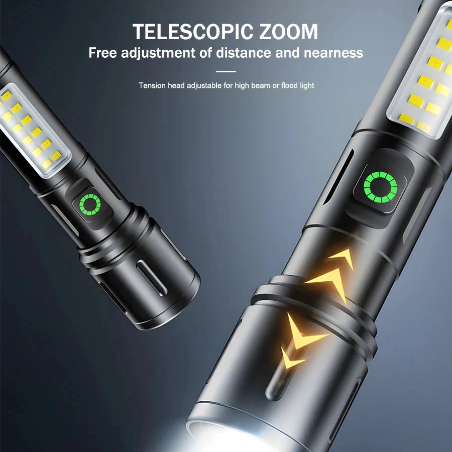 X-BALOG LED Torch | 2-Hour Backup | Type-C Charging | Rechargeable Lithium Battery | USA Lot