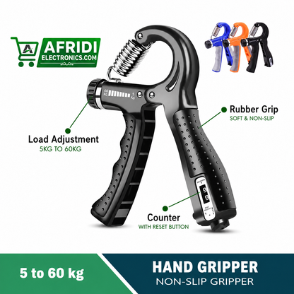 5–60kg Adjustable Hand Gripper with Automatic Counter & Non-Slip Grip | AfridiElectronics.com