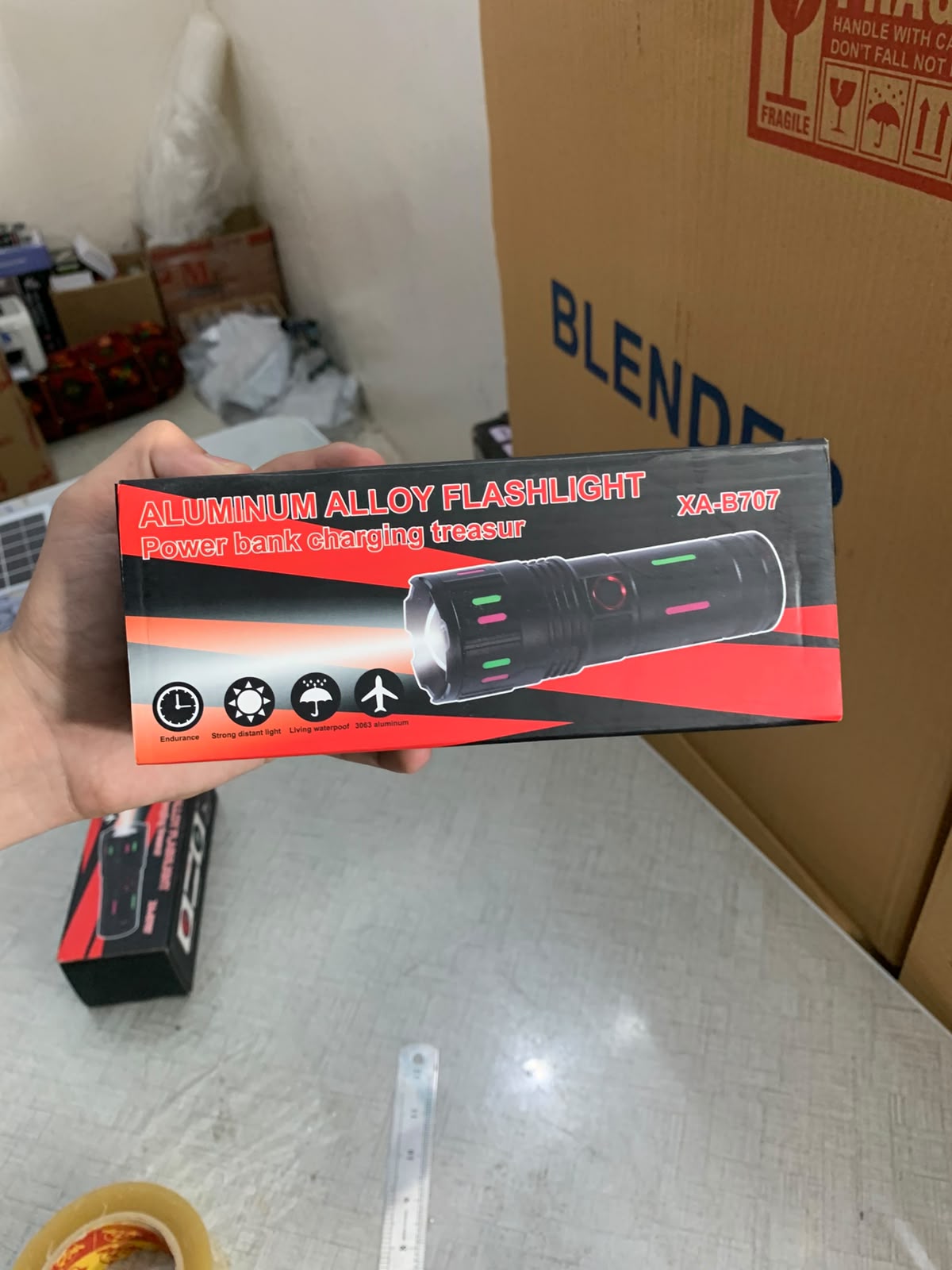 🔦 Powerful Torch with 5+ Hour Backup + Power Bank