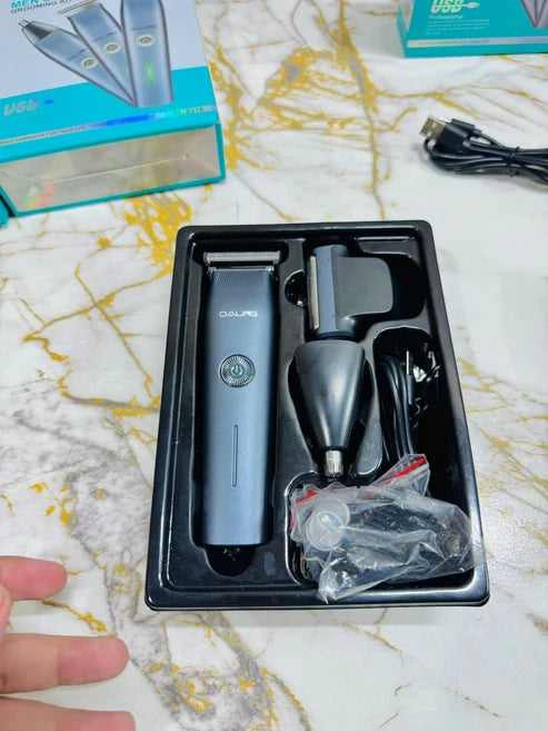 DALING DL-9218 3-in-1 Grooming Kit – Professional Hair, Beard & Nose Trimmer | Precision Grooming at Home