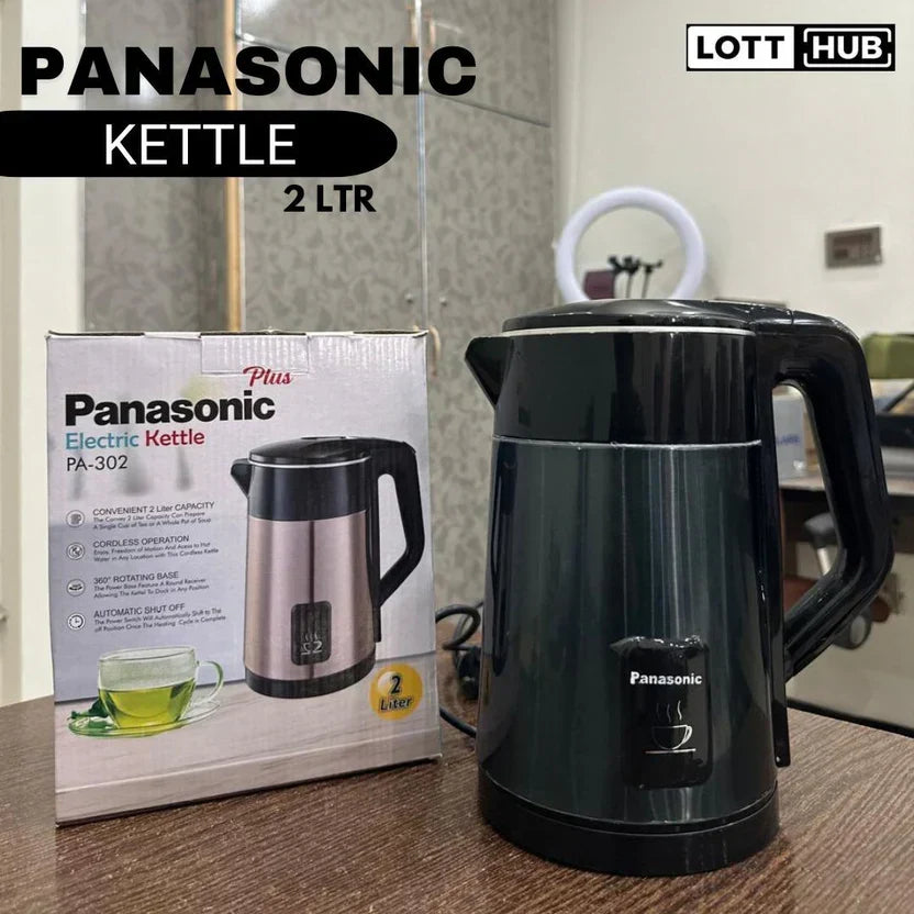 Lot Electric Kettle 2L - Cordless, 360° Rotating Base & Auto Shut-Off - Stylish Design