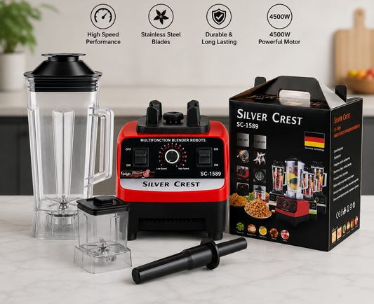 Silver Crest SC-1589 Heavy Duty Blender & Grinder | 4500W Multi-Purpose Juicer | Ice Crusher & Food Processor